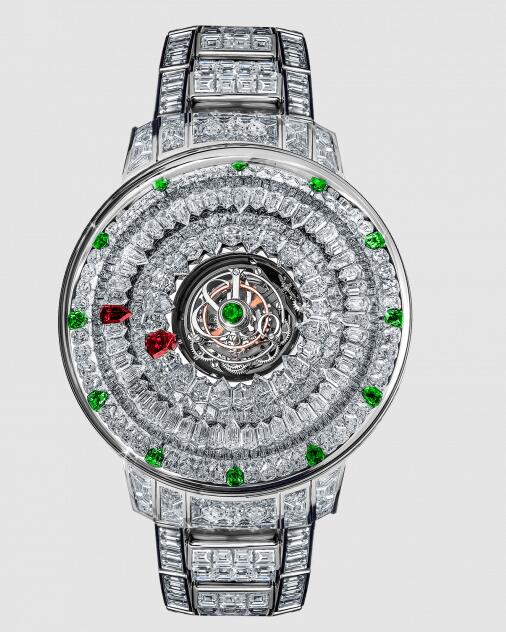 Review Jacob & Co THE MYSTERY TOURBILLON BRACELET TSAVORITES SN800.30.BD.AB.A30BD Replica watch